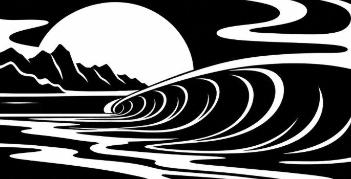 school art contests: sunset wave art by The 72